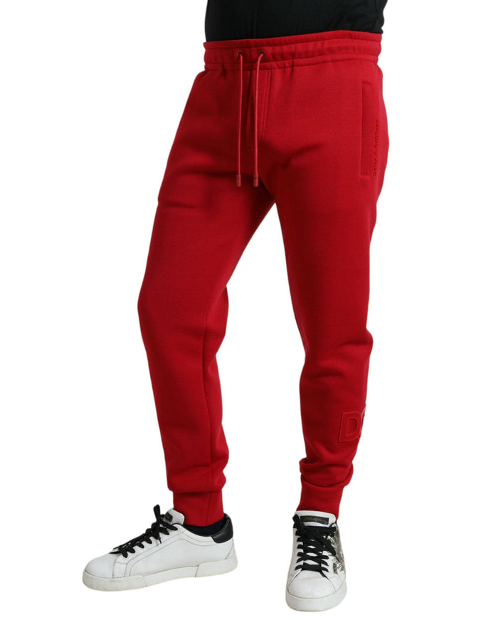 Dolce & Gabbana Red Cotton Blend Skinny Jogger Pants - Ellie Belle