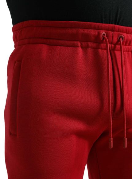 Dolce & Gabbana Red Cotton Blend Skinny Jogger Pants - Ellie Belle