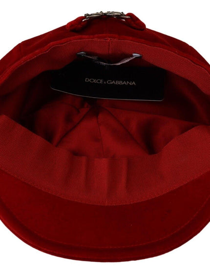 Dolce & Gabbana Red Cotton DG Logo Cabbie Hat - Ellie Belle