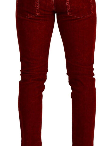 Dolce & Gabbana Red Cotton Stretch Skinny Denim Trouser Jeans - Ellie Belle