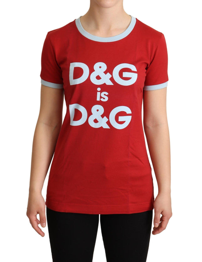 Dolce & Gabbana Red Crewneck D&G Top T-shirt - Ellie Belle