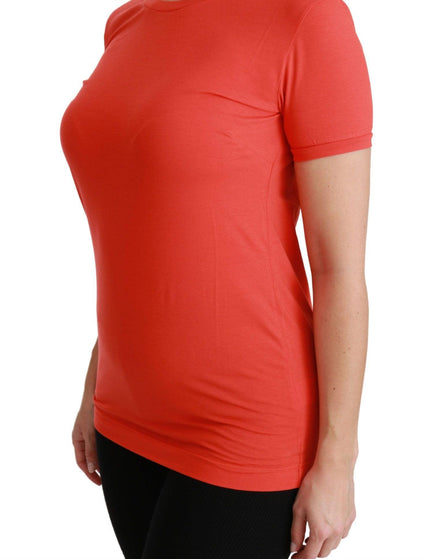 Dolce & Gabbana Red Crewneck Short Sleeve T-shirt Cotton Top - Ellie Belle