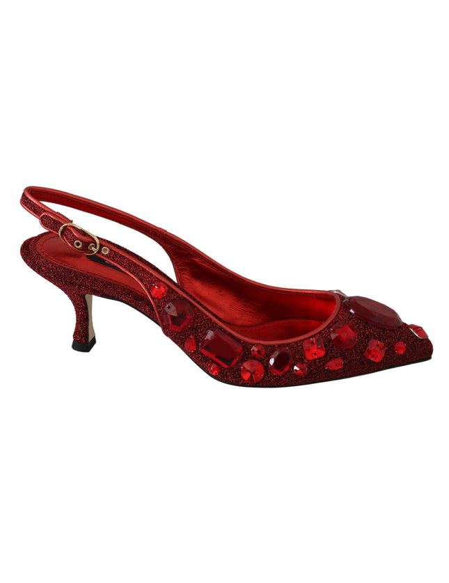 Dolce & Gabbana Red Crystal CHRISTMAS Slingbacks Shoes - Ellie Belle