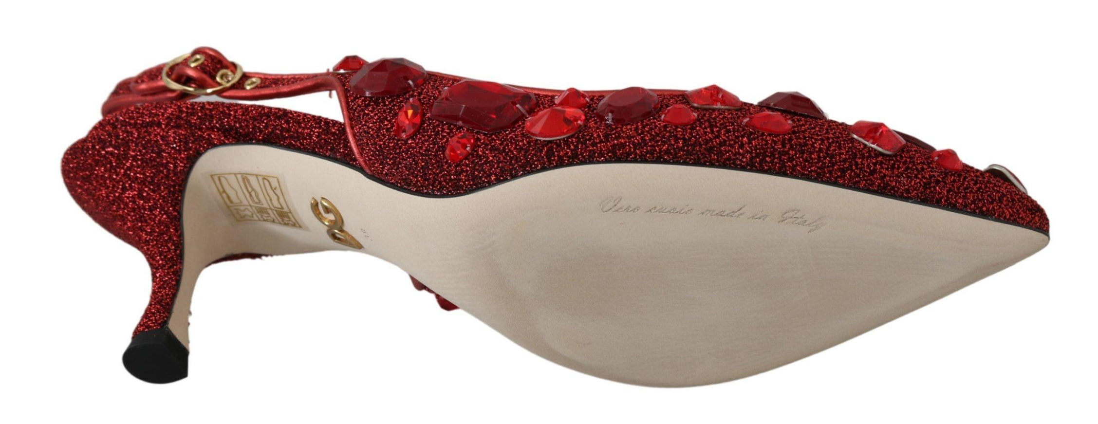 Dolce & Gabbana Red Crystal CHRISTMAS Slingbacks Shoes - Ellie Belle