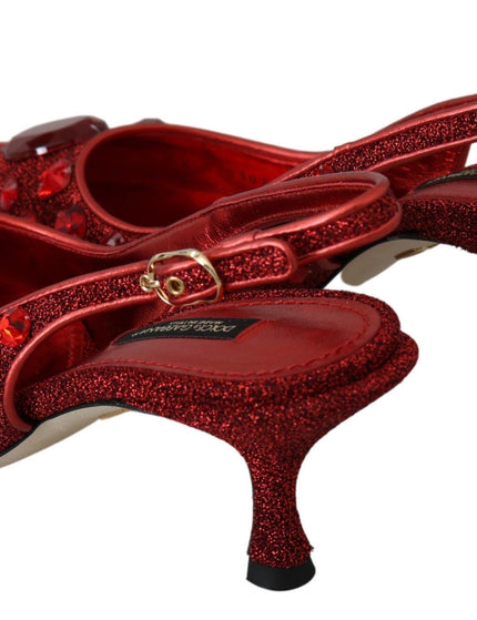 Dolce & Gabbana Red Crystal CHRISTMAS Slingbacks Shoes - Ellie Belle