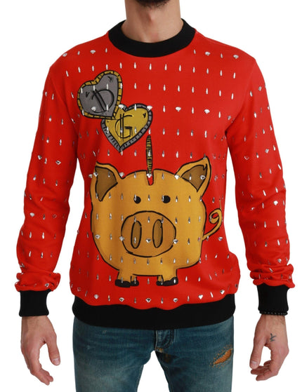 Dolce & Gabbana Red Crystal Pig of the Year Sweater - Ellie Belle