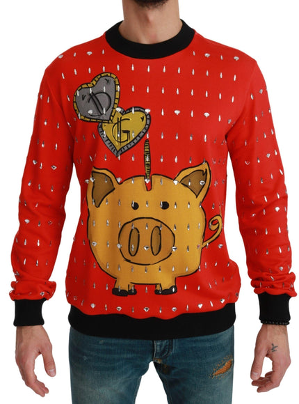 Dolce & Gabbana Red Crystal Pig of the Year Sweater