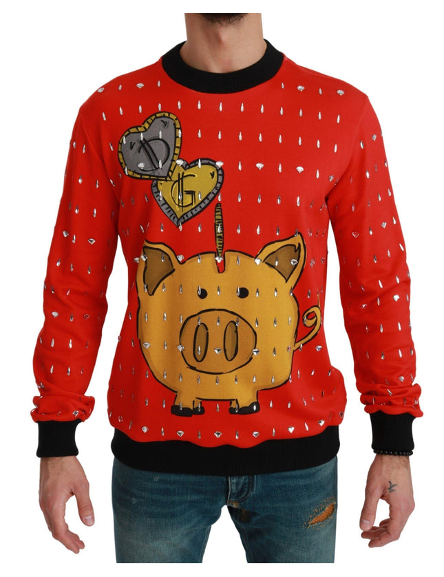 Dolce & Gabbana Red Crystal Pig of the Year Sweater - Ellie Belle