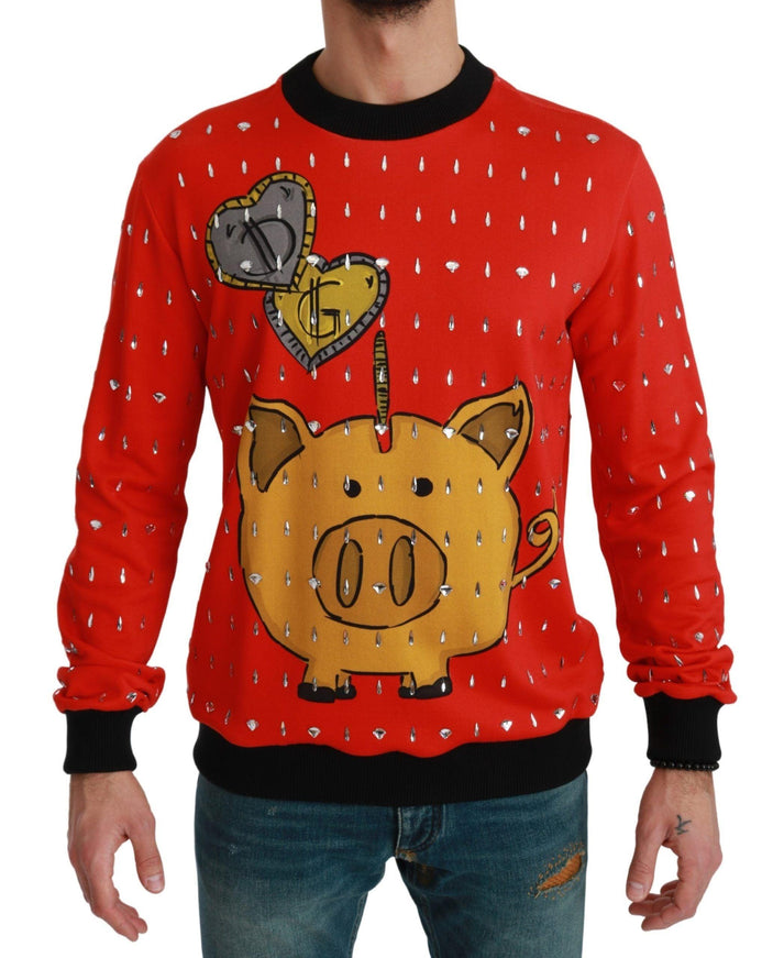 Dolce & Gabbana Red Crystal Pig of the Year Sweater - Ellie Belle