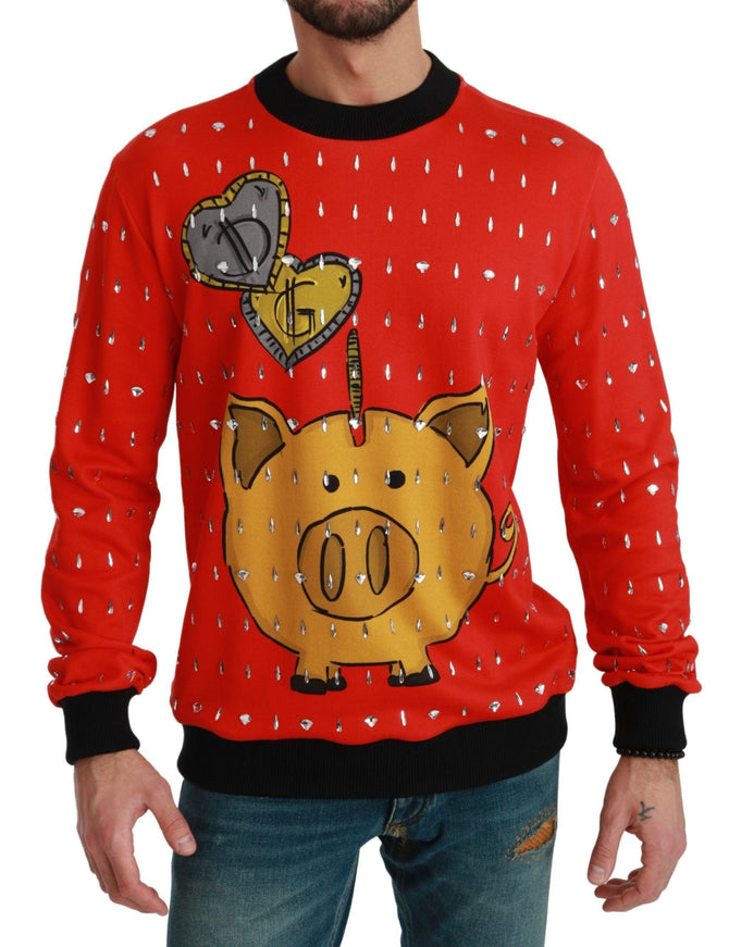 Dolce & Gabbana Red Crystal Pig of the Year Sweater - Ellie Belle