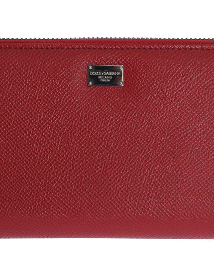 Dolce & Gabbana Red Dauphine Leather Zip Around Continental Wallet - Ellie Belle