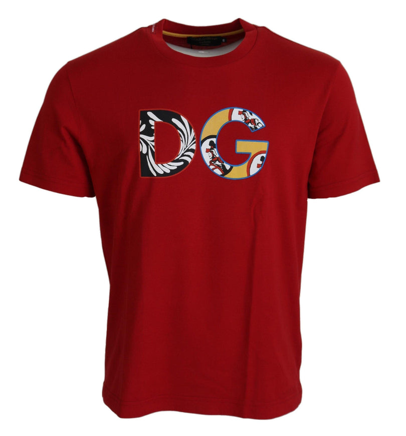 Dolce & Gabbana Red DG Logo Crewneck Top Exclusive T-shirt - Ellie Belle