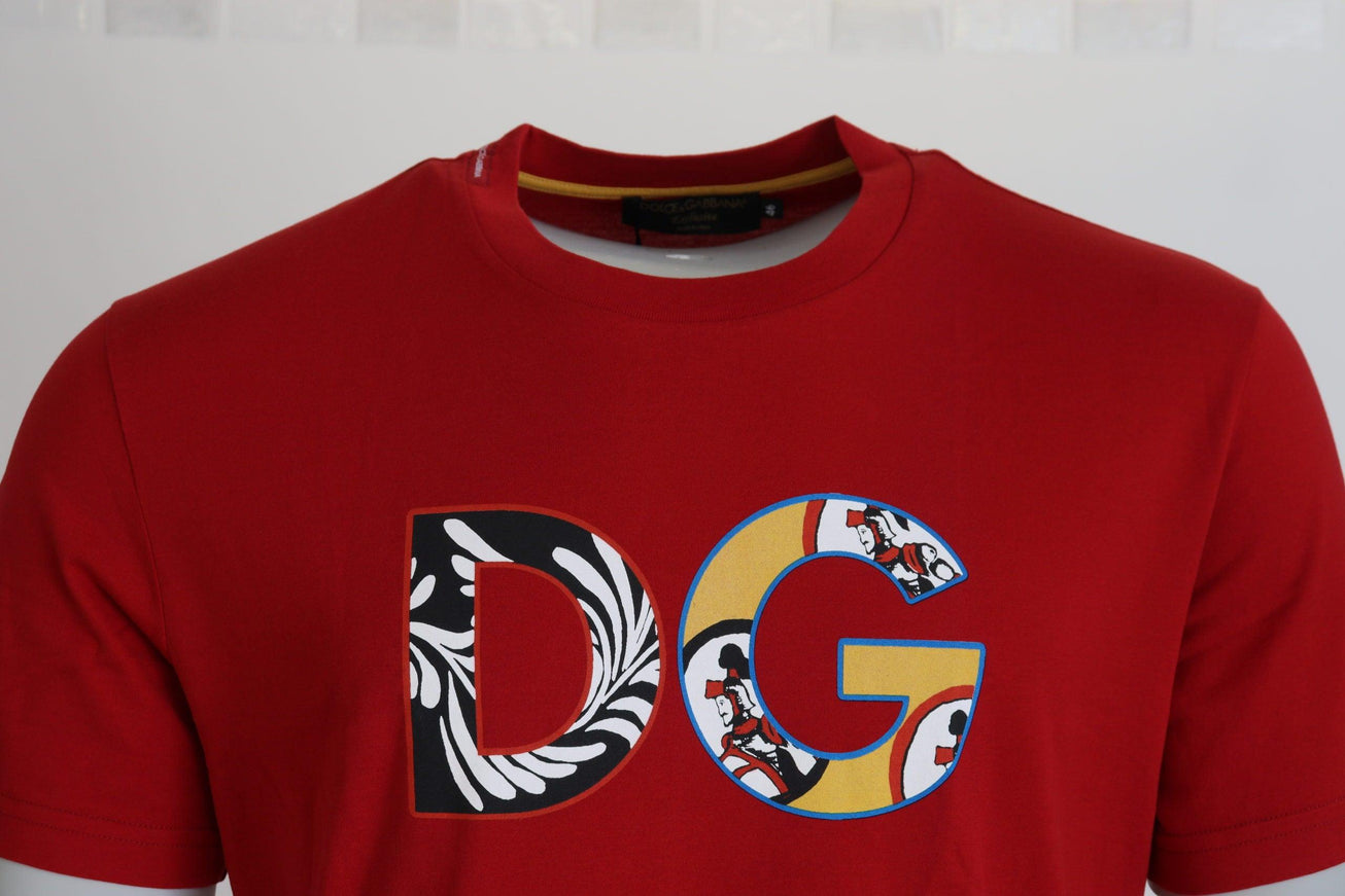 Dolce & Gabbana Red DG Logo Crewneck Top Exclusive T-shirt - Ellie Belle