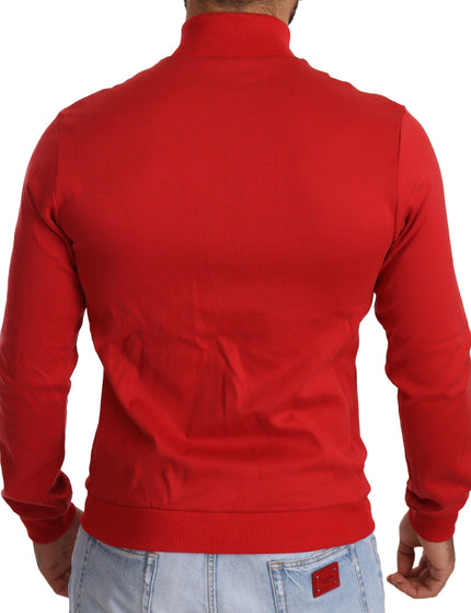 Dolce & Gabbana Red DG Motor Club Zipper Stretch Sweater - Ellie Belle