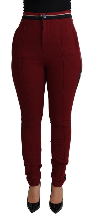 Dolce & Gabbana Red DG Star Striped Skinny Cotton Pant - Ellie Belle