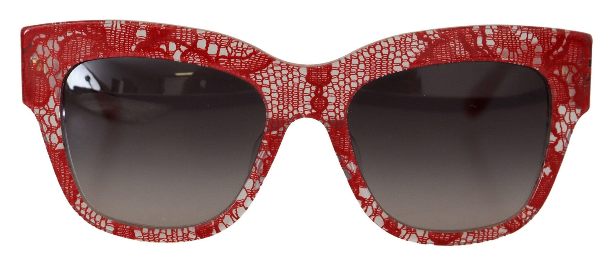 Dolce & Gabbana Red DG4231F Lace Acetate Rectangle Shades Sunglasses - Ellie Belle