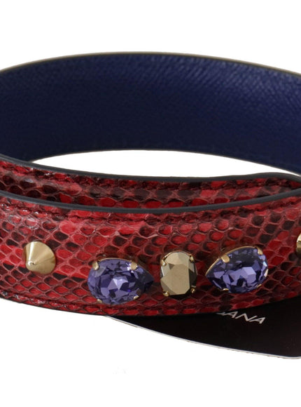 Dolce & Gabbana Red Exotic Leather Crystals Bag Shoulder Strap - Ellie Belle