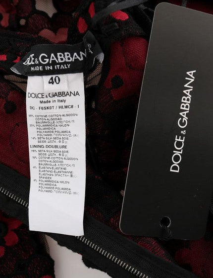 Dolce & Gabbana Red Floral Ricamo A-Line Shift Dress - Ellie Belle