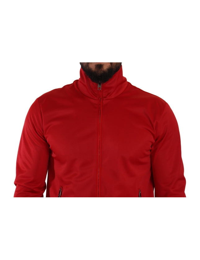 Dolce & Gabbana Red Full Zip Long Sleeve D.N.A Sport Gym Sweater - Ellie Belle