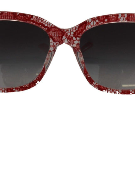 Dolce & Gabbana Red Lace Acetate Rectangle Shades DG4226F Sunglasses - Ellie Belle