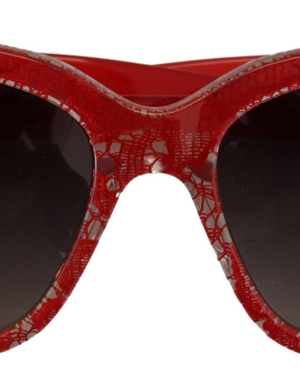 Dolce & Gabbana Red Lace Acetate Rectangle Shades DG4226F Sunglasses - Ellie Belle