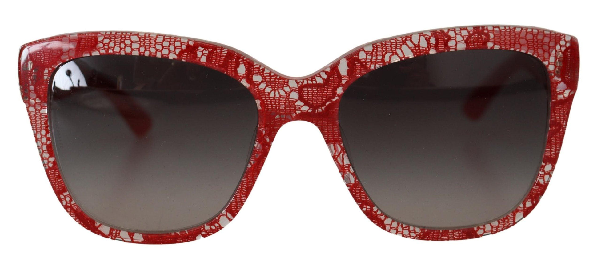 Dolce & Gabbana Red Lace Acetate Rectangle Shades DG422A Sunglasses - Ellie Belle