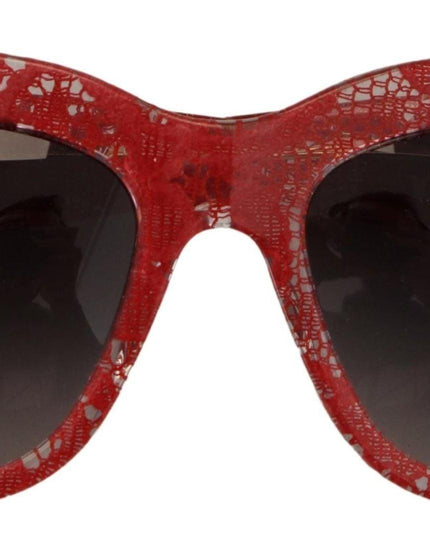 Dolce & Gabbana Red Lace Acetate Rectangle Shades DG4231 Sunglasses - Ellie Belle