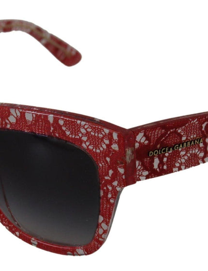 Dolce & Gabbana Red Lace Acetate Rectangle Shades DG4231 Sunglasses - Ellie Belle