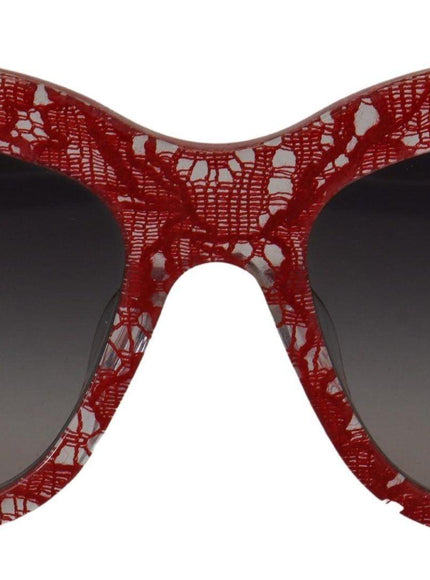 Dolce & Gabbana Red Lace Acetate Rectangle Shades DG4231F Sunglasses