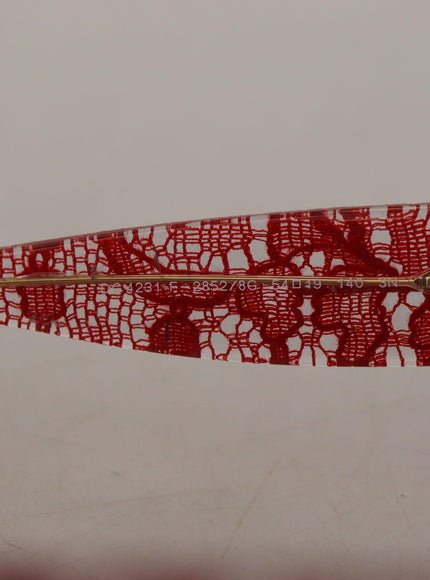 Dolce & Gabbana Red Lace Acetate Rectangle Shades DG4231F Sunglasses