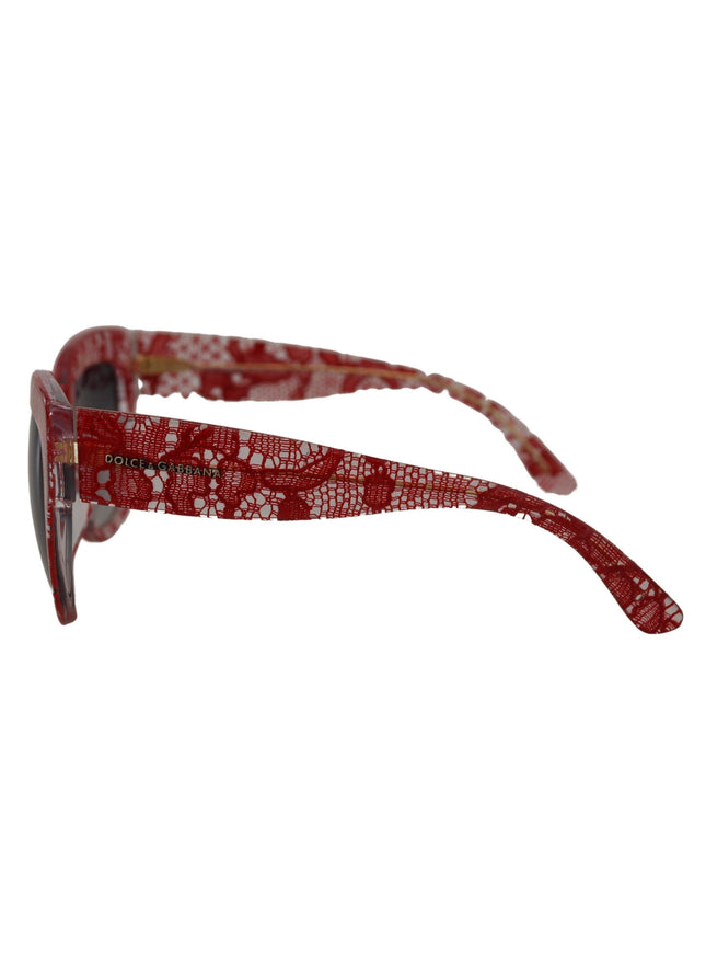 Dolce & Gabbana Red Lace Acetate Rectangle Shades DG4231F Sunglasses - Ellie Belle
