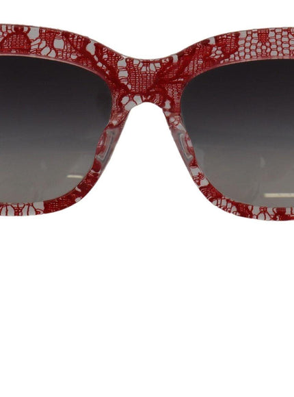 Dolce & Gabbana Red Lace Acetate Rectangle Shades DG4231F Sunglasses