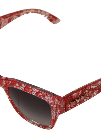 Dolce & Gabbana Red Lace Acetate Rectangle Shades DG4231F Sunglasses