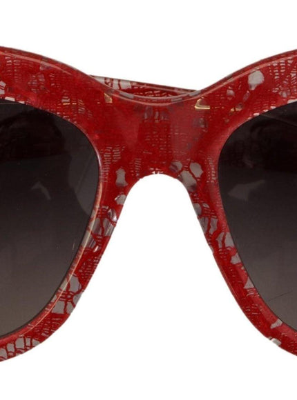 Dolce & Gabbana Red Lace Acetate Rectangle Shades DG4231F Sunglasses