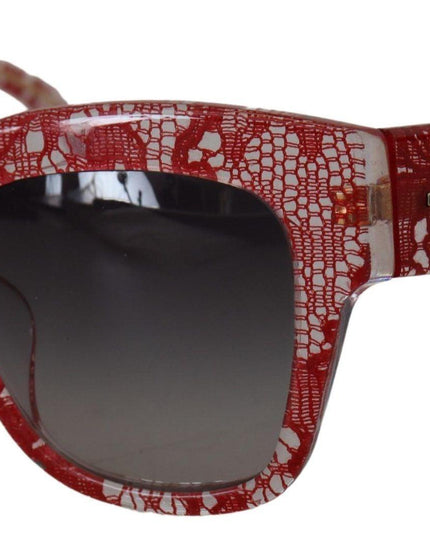 Dolce & Gabbana Red Lace Acetate Rectangle Shades DG4231F Sunglasses - Ellie Belle