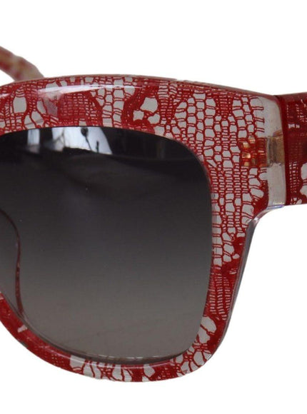 Dolce & Gabbana Red Lace Acetate Rectangle Shades DG4231F Sunglasses