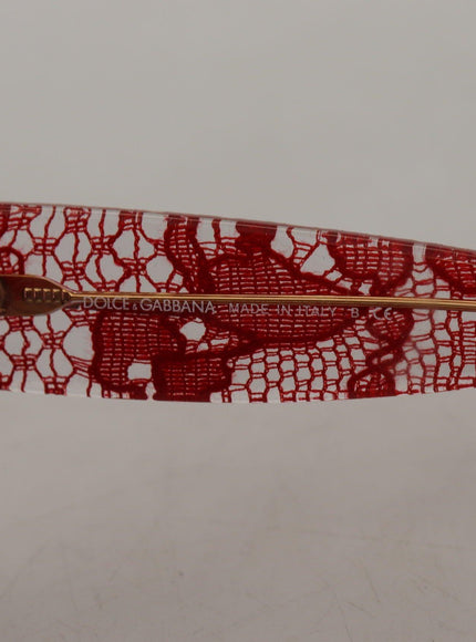 Dolce & Gabbana Red Lace Acetate Rectangle Shades DG4231F Sunglasses