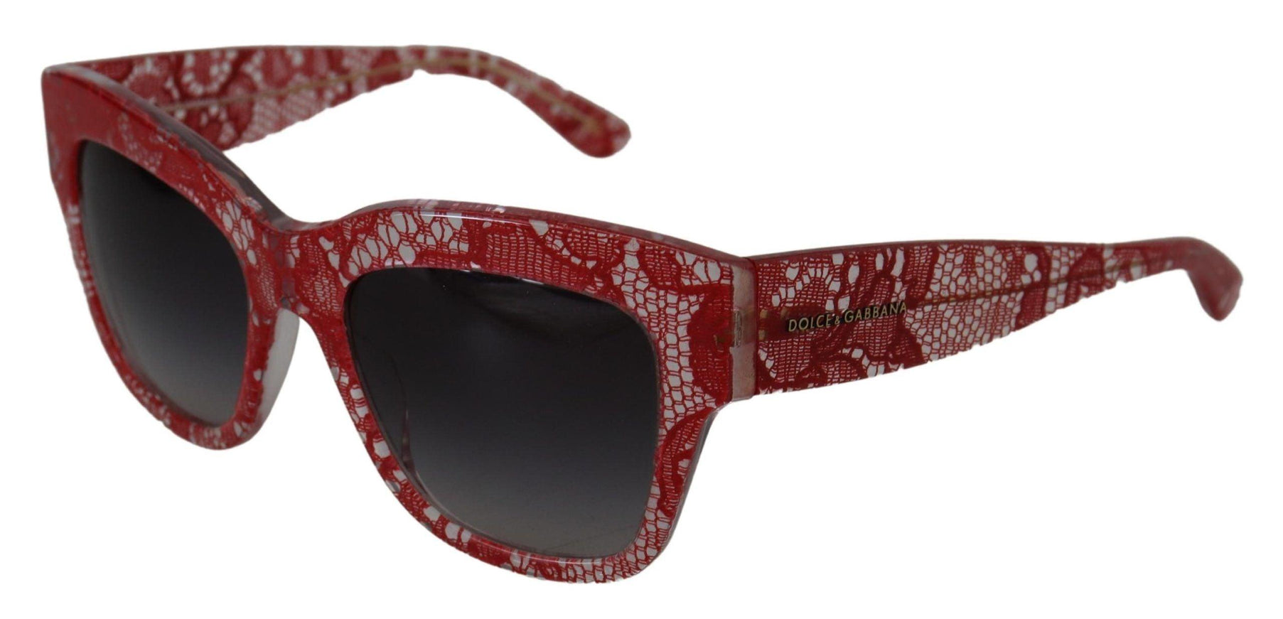 Dolce & Gabbana Red Lace Acetate Rectangle Shades DG4231Sunglasses - Ellie Belle