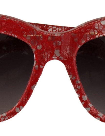 Dolce & Gabbana Red Lace Acetate Rectangle Shades DG4231Sunglasses - Ellie Belle