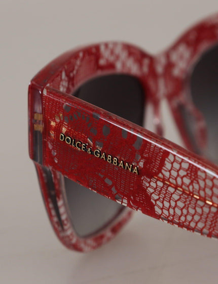 Dolce & Gabbana Red Lace Acetate Rectangle Shades DG4231Sunglasses - Ellie Belle