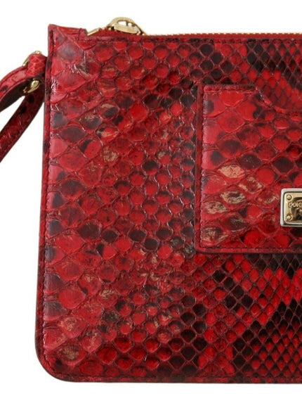 Dolce & Gabbana Red Leather Ayers Clutch Purse Wristlet Hand - Ellie Belle