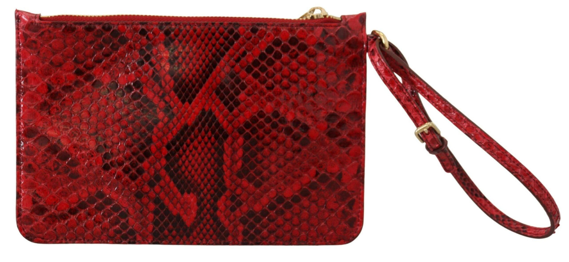 Dolce & Gabbana Red Leather Ayers Clutch Purse Wristlet Hand - Ellie Belle