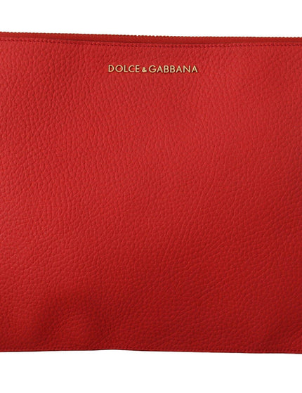 Dolce & Gabbana Red Leather Clutch Shoulder Borse Starfish Purse - Ellie Belle