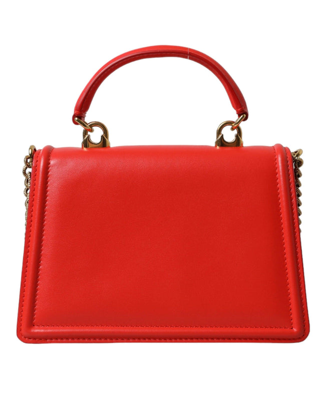 Dolce & Gabbana Red Leather DEVOTION Gold Heart Shoulder Borse Bag - Ellie Belle