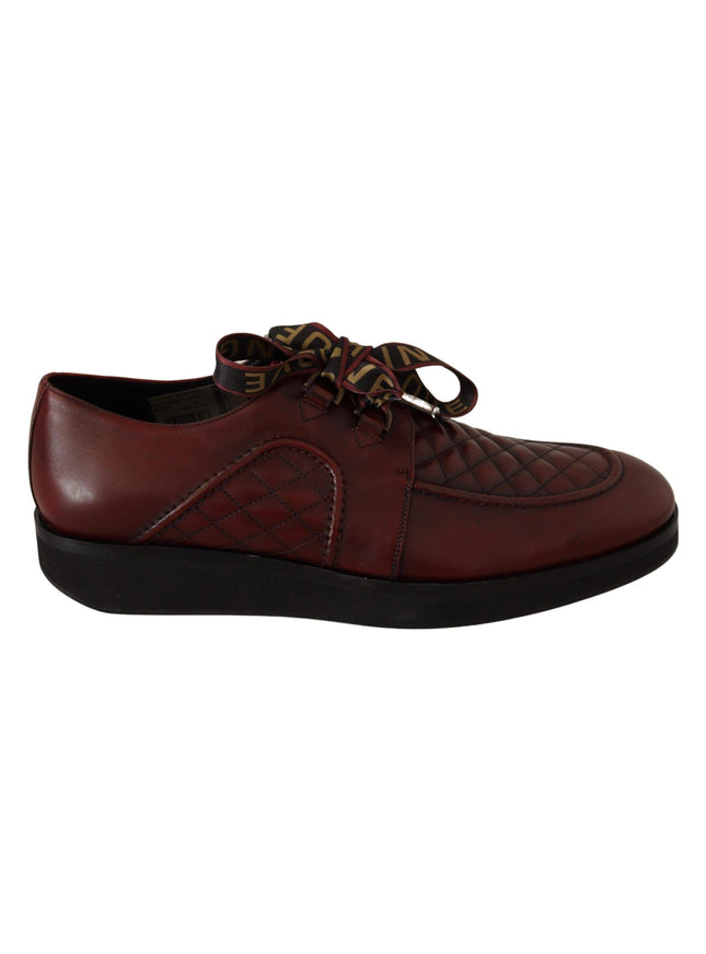Dolce & Gabbana Red Leather Lace Up Dress Formal Shoes - Ellie Belle