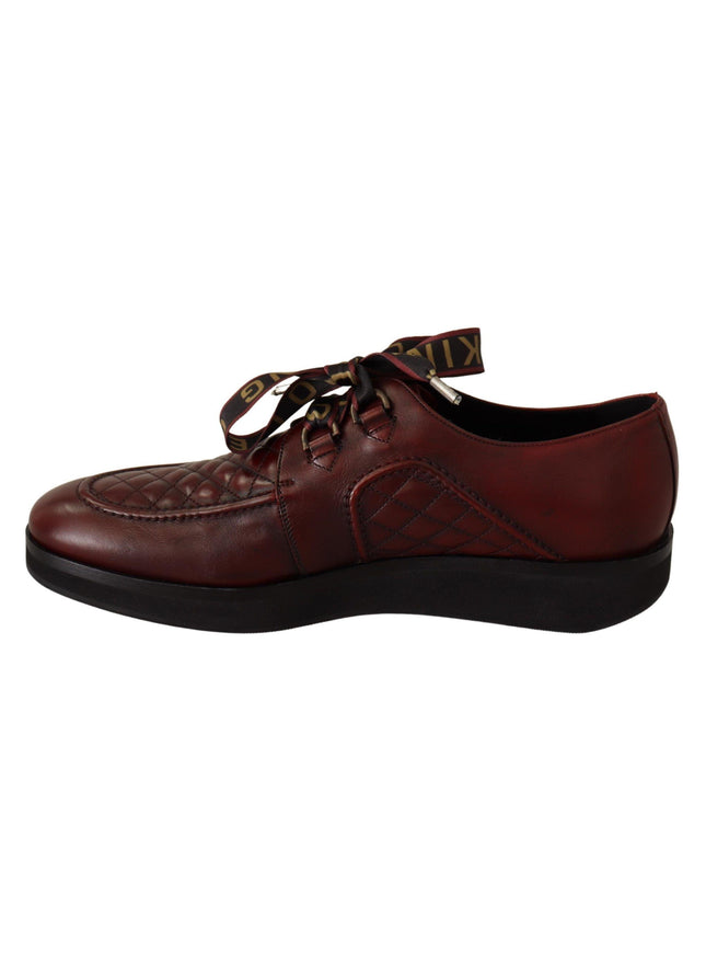 Dolce & Gabbana Red Leather Lace Up Dress Formal Shoes - Ellie Belle