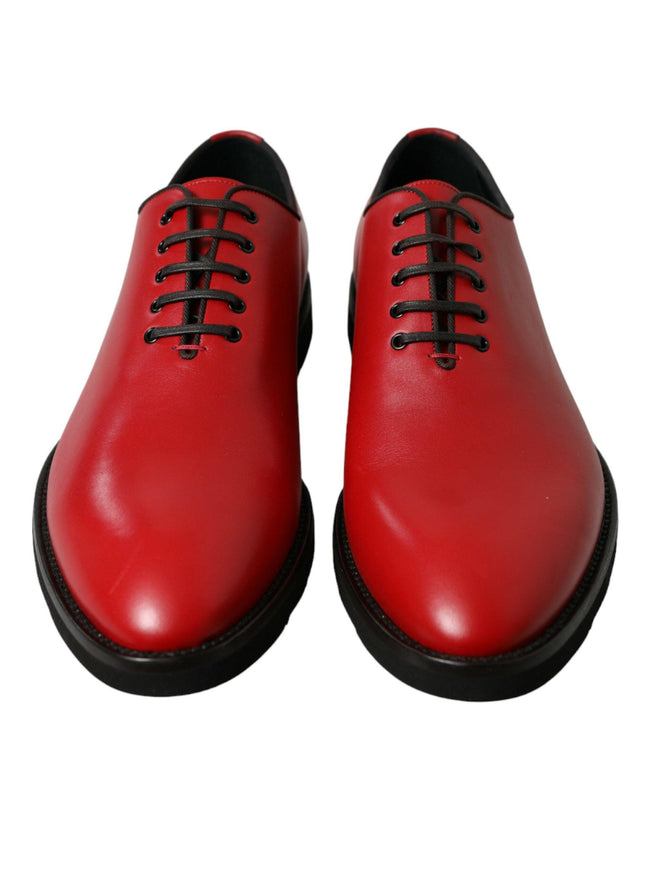 Dolce & Gabbana Red Leather Lace Up Oxford Men Dress Shoes - Ellie Belle