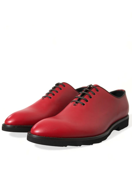 Dolce & Gabbana Red Leather Lace Up Oxford Men Dress Shoes - Ellie Belle