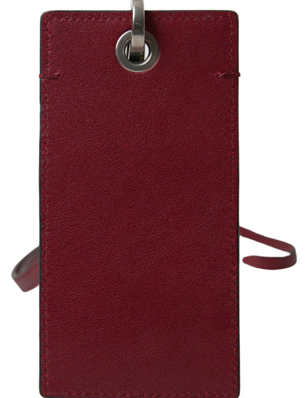 Dolce & Gabbana Red Leather Lanyard Logo Slim Card Holder Men Wallet - Ellie Belle