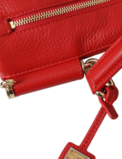Dolce & Gabbana Red Leather Large Miss Sicily Top Handle Women Bag - Ellie Belle